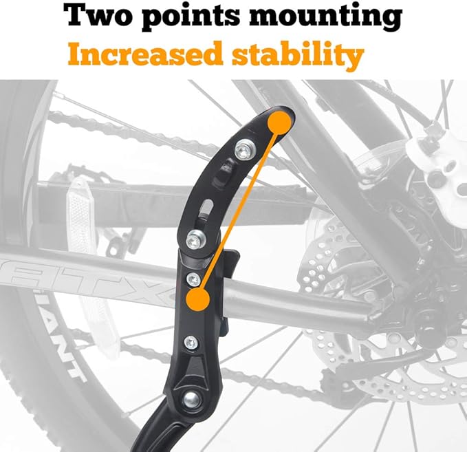 Bike Kickstand Adjustable Rear Mount Aluminum Alloy Bicycle Kickstand for 24” 26” 700C 27.5” 28” inch Mountain Bike Adult Bike