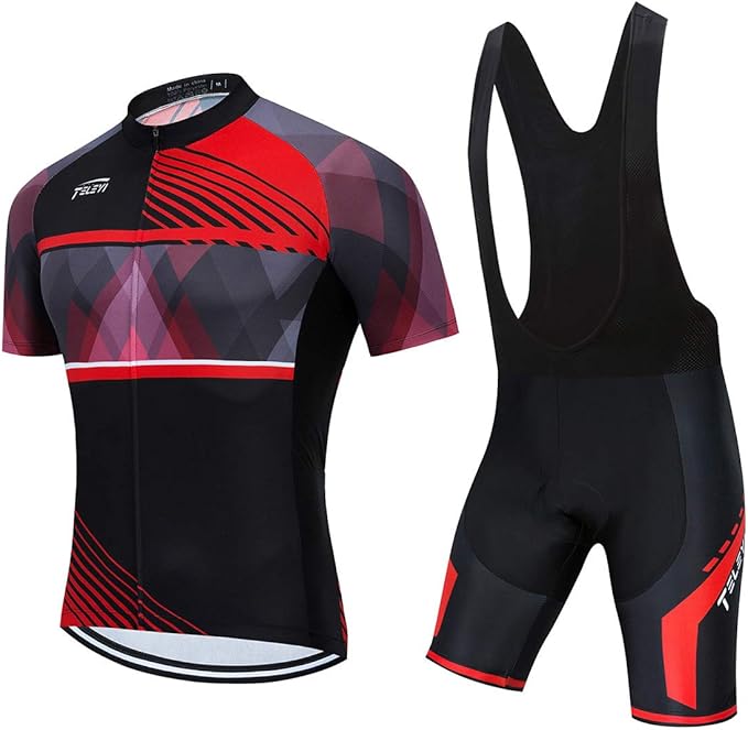 Men's Cycling Jersey Set, Summer Mountain Bike Clothing Short Sleeved Riding Jerseys