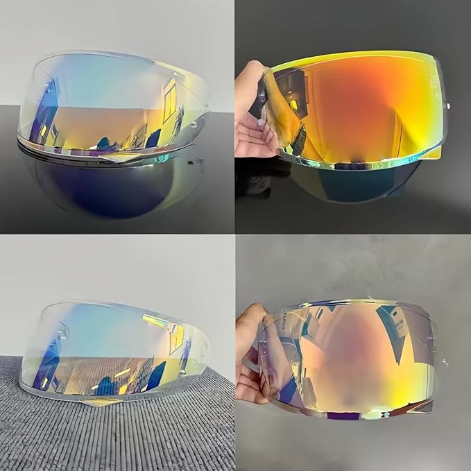 HJ-34P Visor Shield Replacement,HJC C10 Motorcycle Helmet Visor Compatible with HJ-34P HJC C10 UV Protection (Revo Clear Red)