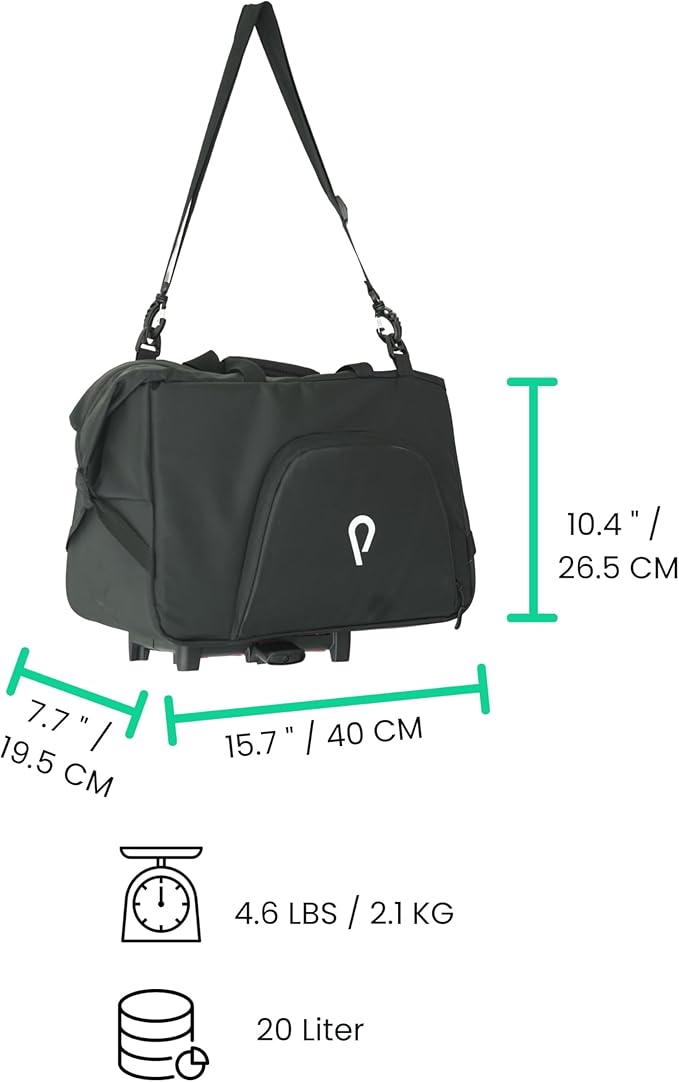 Vincita Big Nash Bike Trunk Bag,Universal Quick-release Fit All Rear Racks With Expandable Panniers And Waterproof Rain Cover,Bicycle Commuter Bag Suitable For Bicycles. (Black, Nash) (B181B-2+0)