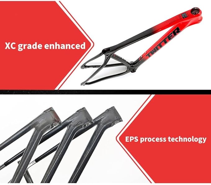 Carbon Fiber Bike Frame 27.5er 29er XC Hardtail Mountain Bike Frame 15''/17''/19'' Disc Brake Frame Thru Axle 148mm Universal 142mm(Dark Grey,29 * 17'')