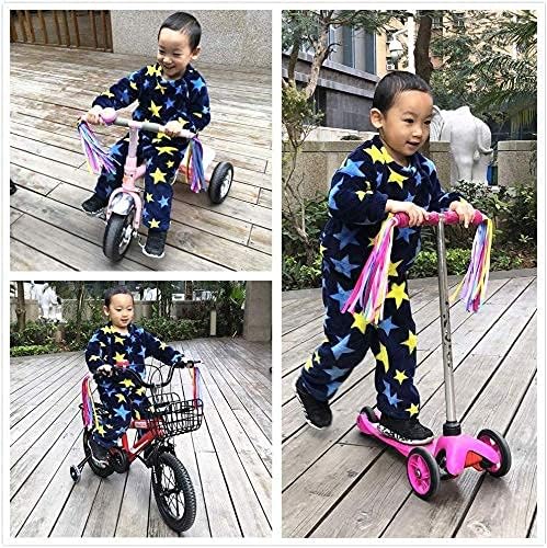 kortes 1 Pack Kids Bike Bell and 2 Pack Kids Bike Streamers for Children's Bike Accessories (Pink, Red,& Blue)