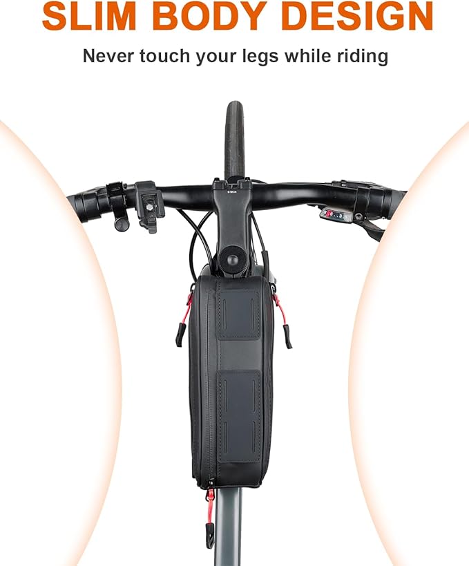 Bike Frame Bag, Water Resistant Bicycle Triangle Pouch with 2 Side Pockets, 3-in-1 Under Seat Storage Top Tube Pack for MTB Mountain Road Commuter Bikes, 1.2L