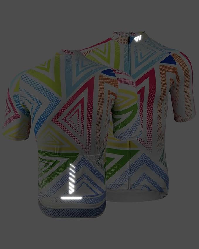 Wulibike Men's Cycling Jerseys Short Sleeve Bike Biking Shirts Full Zip with Pockets Road Bicycle Clothing
