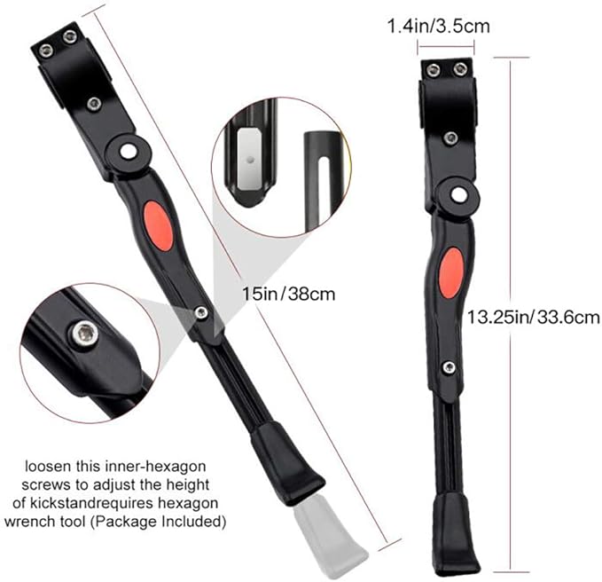 Adjustable Bike Kickstand Aluminum Rear Side Bicycle Stand for Bike 22"-26"