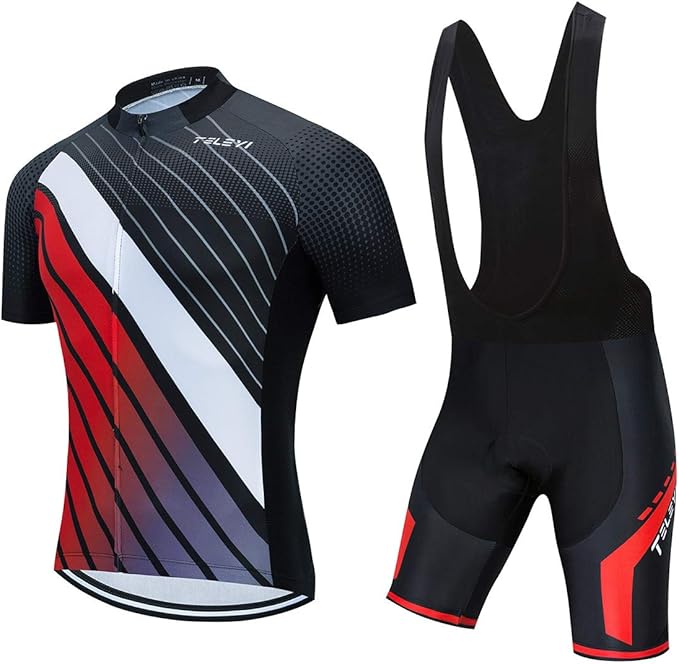 Men's Cycling Jersey Set, Summer Mountain Bike Clothing Short Sleeved Riding Jerseys