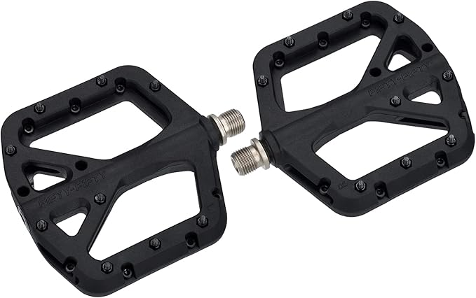 FIFTY-FIFTY Mountain Bike Pedals, Non-Slip MTB Nylon Composite, 9/16" Bicycle Pedals, Lightweight and Wide Flat Platform