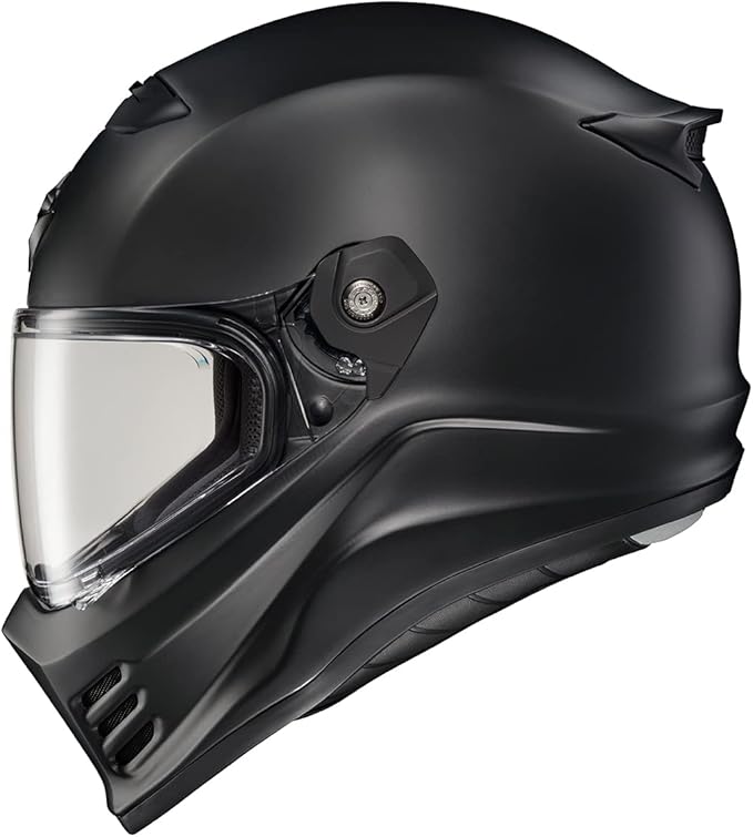 ScorpionEXO Covert FX Full Face Adult Motorcycle Helmet Street Fighter Style - Bluetooth Ready Speaker Pockets DOT ECE Solid (Matte Black - Medium)