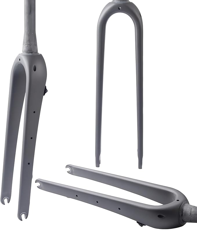 Gravel Carbon Fiber Rigid Fork 700C Carbon Fiber Road Bike Rigid Fork QR 9Mm Disc Brake Thru Axle 1-1/8'' Straight/Tapered Tube Light Bicycles Front Forks