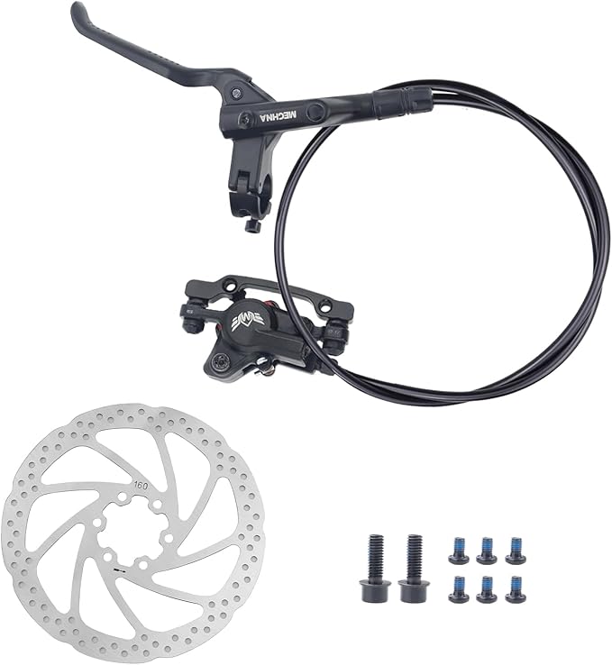 WEEROCK Hydraulic Brake Set Bike Disc Brakes Kit with Left Front 800mm Right Rear 1550 mm 160mm Rotors Aluminum Alloy Hydraulic Brake Fit for Mountain Bike, MTB