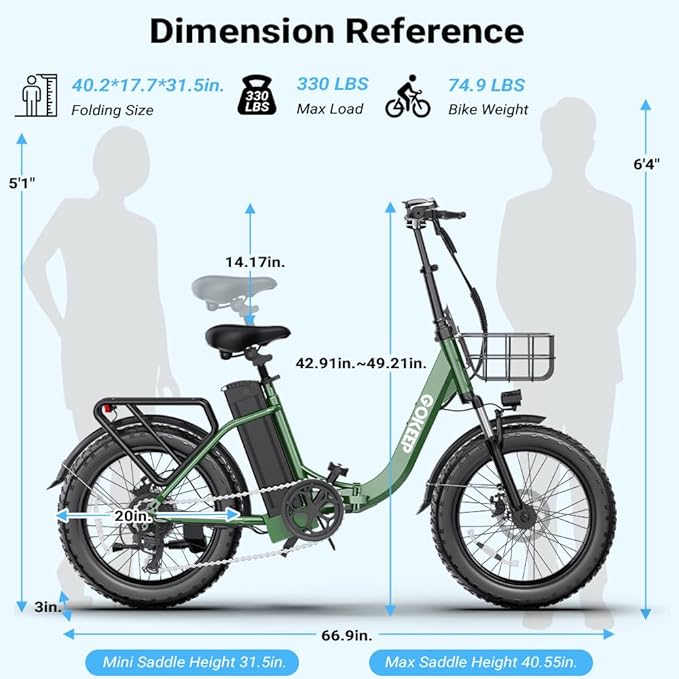 1300W/1800W Folding Electric Bike for Adults, 75-86 Miles PAS Range, 52V 13Ah/18.2Ah Removable Battery, 20" Fat Tire Electric Bicycle, 20MPH 7-Speed Commuter Ebike, Max 330LBS, UL2849 Certified