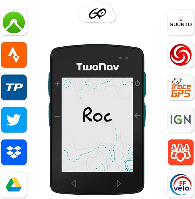TwoNav ROC (32 GB) + Maps Included, GPS Bike Computer with 2.7-inch Screen for MTB, Cycling, Gravel or bikepacking