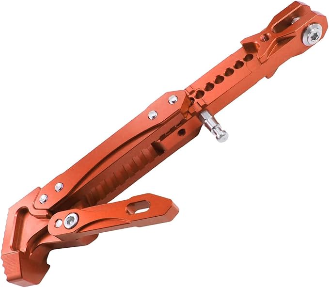 Universal Motorcycle Kickstand Adjustable Foot Side Support Parking Kickstand for Electric Motorbike Parking Foot Side Support Stand (Orange-1)
