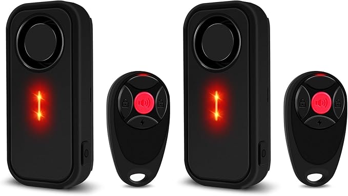 Car Alarm System, 113dB Fake Car Alarm, Motion Alarms for Cars Vehicle Security Alert Automotive Vibration Warning Interior Safety Red LED Light IP66 Waterproof, 2Pcs