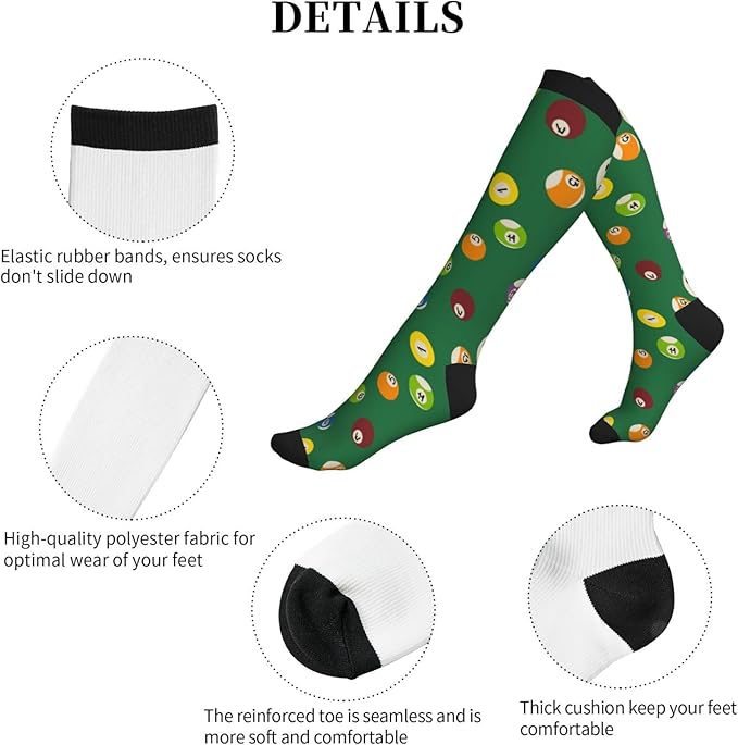 bassyil Compression Socks for Women & Men Circulation 15-20 mmHg Knee High Best Support for Nurses Travel Running Athletic