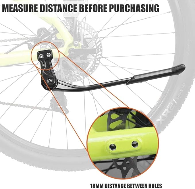 BV Bike Kickstand - Mountain Bike Kick Stand for 24-29" Bicycles - Adjustable Length, Non-Slip Sole, Aluminum Alloy Material - Bicycle Kickstand