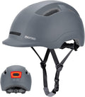 Adult Bike Helmet with Light - Dual Certified for Bicycle Scooter Skateboard Road Cycling Skating Helmet
