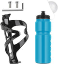 Ainiv Bike Water Bottle Cage with BPA-Free 800ml/28oz Bike Bottle, Black Gloss Strong Bike Water Bottle Holder, Bicycle Cup Holder, Cycling Bottle Holder for Road Bike and Mountain Bike, Blue