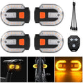4Pcs Turn Signals for Bicycles with Alarm, USB Charging Remote Control Split/Integrated Bike Tail Light 5 Modes Waterproof Strobe Bike Rear Lights Can be Mounted on Front and Rear of Bicycle