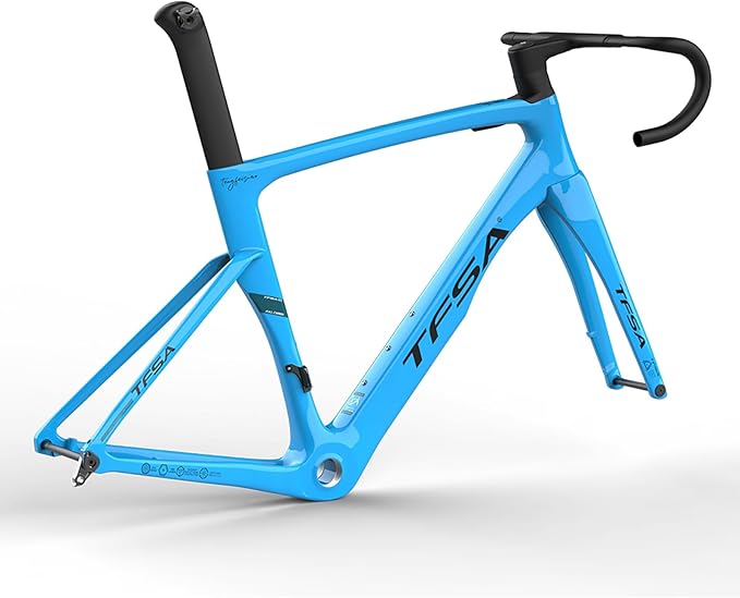 Carbon Fiber Track Frame 700C 49cm 52cm 54cm 56cm Fixed Gear Bike Frameset Road Bike Frameset Quick Release Frame F12x100mm R12x142mm QR Internal Routing(Blue 1,52cm)