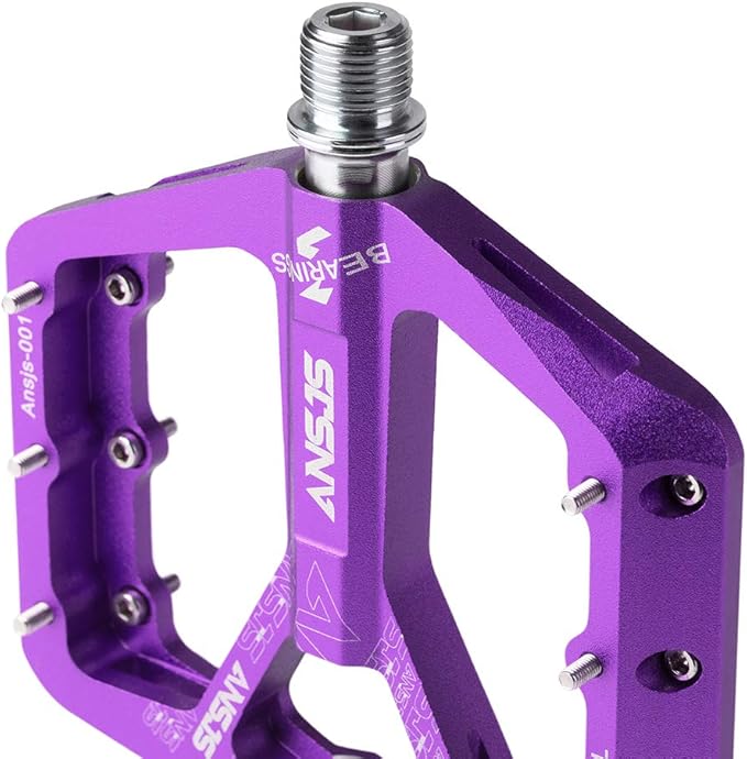 ANSJS Mountain Bike Pedals MTB Pedals Bicycle Flat Pedals Aluminum 9/16" Sealed Bearing Lightweight Platform for Road Mountain BMX MTB Bike