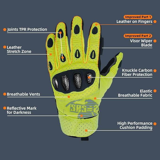 Seibertron SPS Series Touchscreen Motorcycle Motocross BMX ATV MTB Bicycle Cycling Full or Half Finger Gloves Adult and Youth