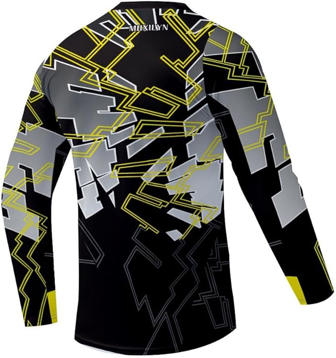 Men's MTB Shirt Long Sleeve Off-Road Motocross Cycling Jersey Mountain Bike Shirts Quick-Dry Moisture Wicking
