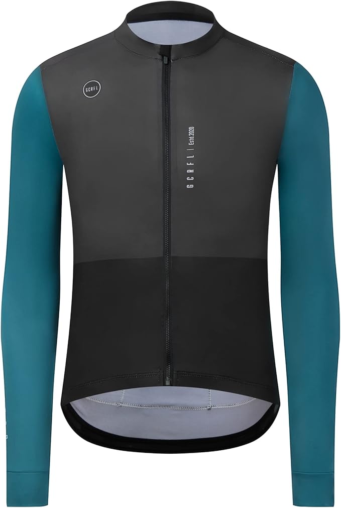 GCRFL Men's Cycling Jersey Long Sleeves Road Bike Jersey Shirt Cycling Tops, Zipper Pocket Lightweight PRO Race Fit UPF 50+