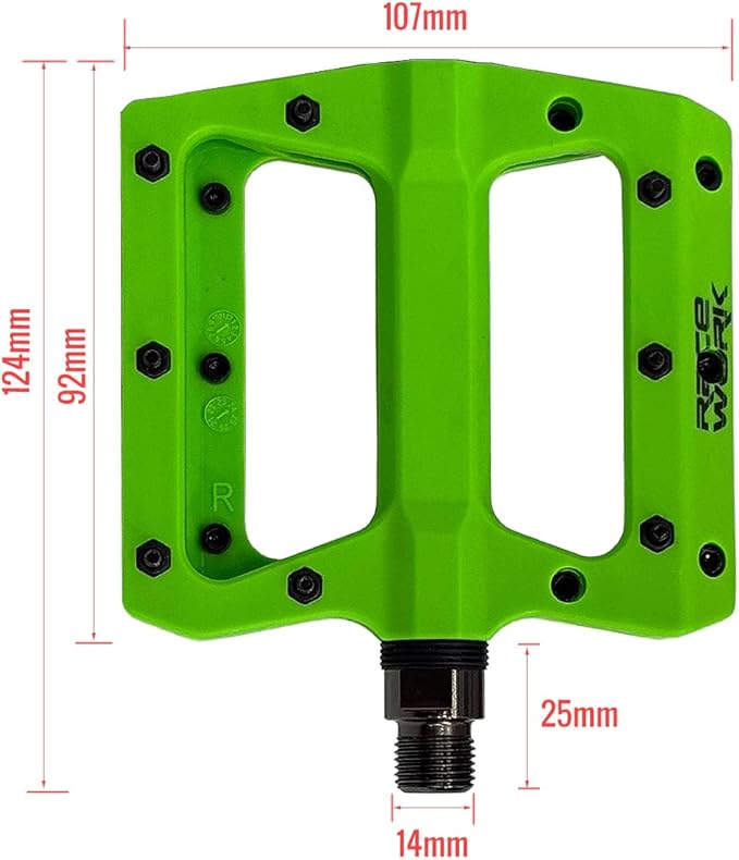 Mountain Bike Pedals, CATAZER Nylon Fiber Non-Slip Bicycle Pedals for MTB Road BMX Bike Cycling