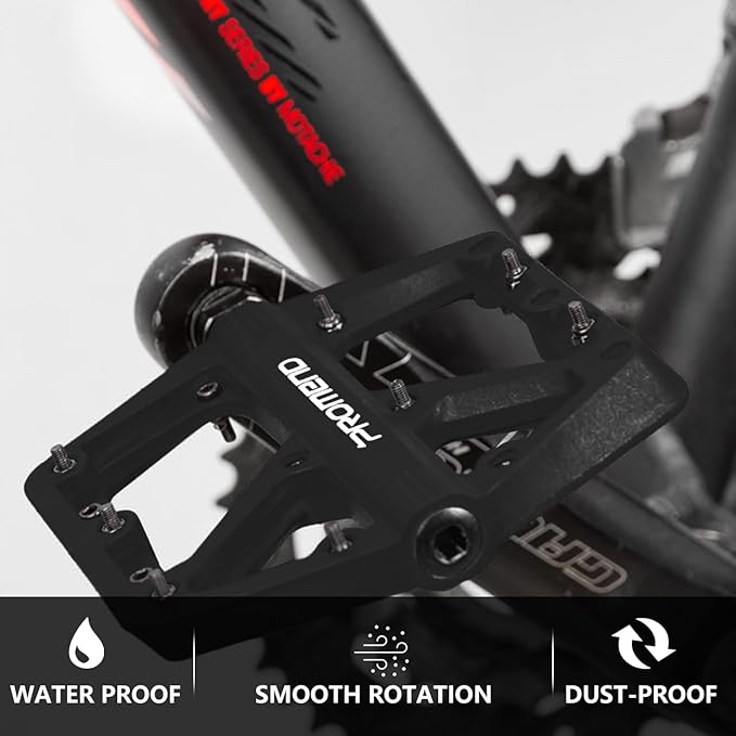 Mountain Bike Pedals - Durable Nylon DU Bearing Platform Pedals for MTB and BMX