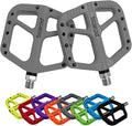 MTB Pedals Flat Mountain Bike Pedals Adult, Light and Wide Nylon Composite Bicycle Platform Pedal w Grippy Pins, 9/16" Cr-Mo Spindle 2 Bearings, Clipless Pedals for BMX Gravel Road E.Bike 9/16"