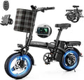 Electric Bike for Adults 500W Peak Motor, 14" Folding Ebike Max 23MPH, Electric Bicycle with 48V12AH Removable Battery, 35Mile PAS Range, Multi-Shock Absorption,UL 2849,Commuting Mini E Bikes