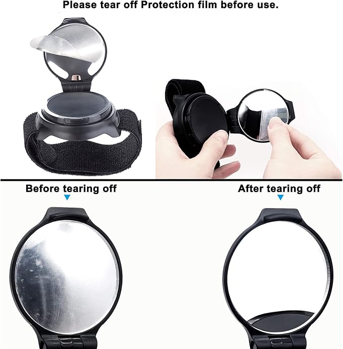 2 Pcs Bicycle Rearview mirror wristband,360° Wristband Bike Rear View Mirrorwrist Guard Cycling Rear View Mirror,Adjustable Road Side Mountain Bike Mirrors Safe Rearview Mirror Accessories