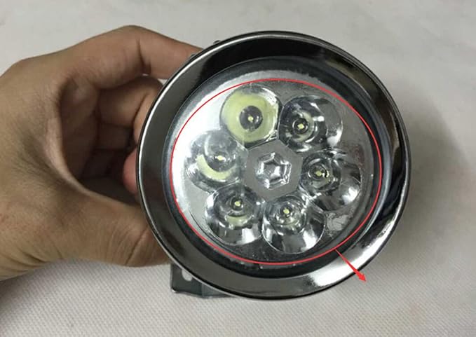 Bright 6 LED Metal Shell Front Light for Bicycle Headlight Retro Bike Head Lamp Classical Vintage Night Riding Safety Cycling Fog Light Headlamp with Bracket