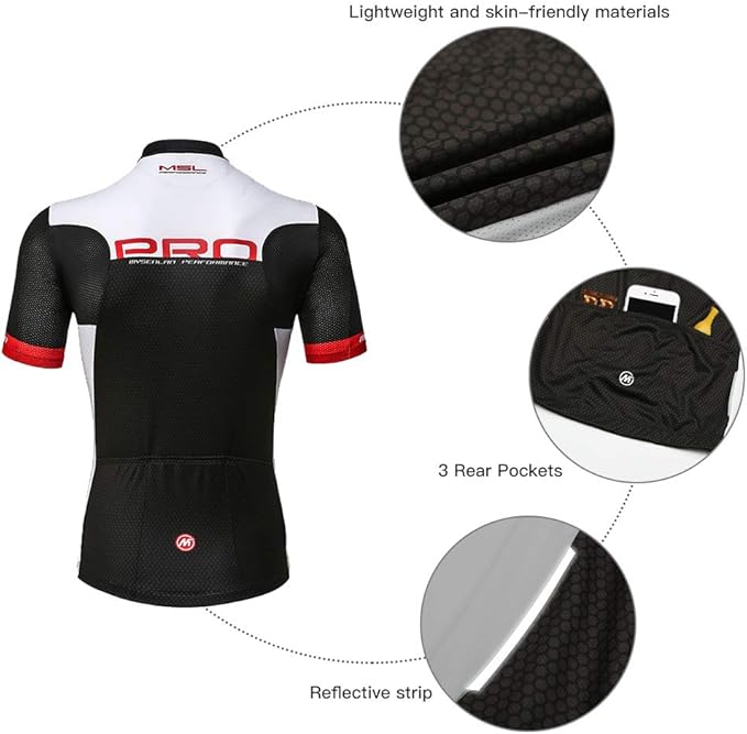 Mysenlan Short Sleeve Cycling Jersey for Man Bike Bicycle Shirts Breathable Riding Sports Jerseys