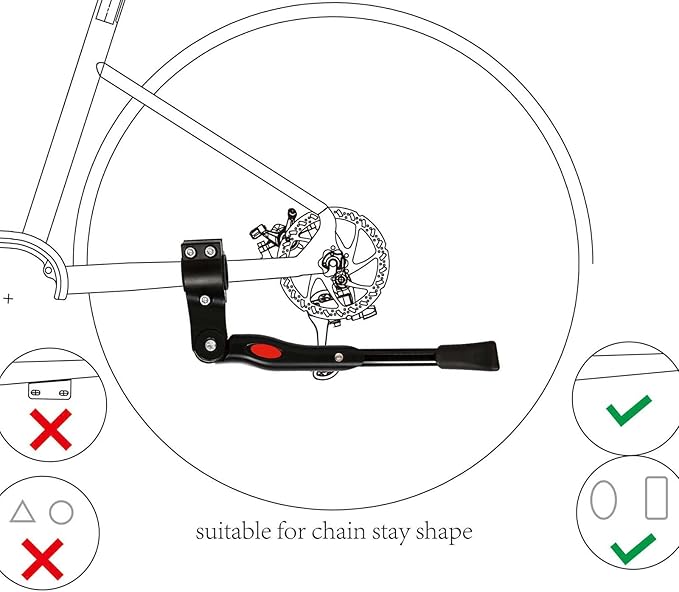 Bike Kickstand Aluminium Adjustable Center Bicycle Kickstand suitable Rear Side Bicycle Kickstand Fit for 26" 27.5" 29" 700C Bike Kick Stand for Bicycles Kickstand