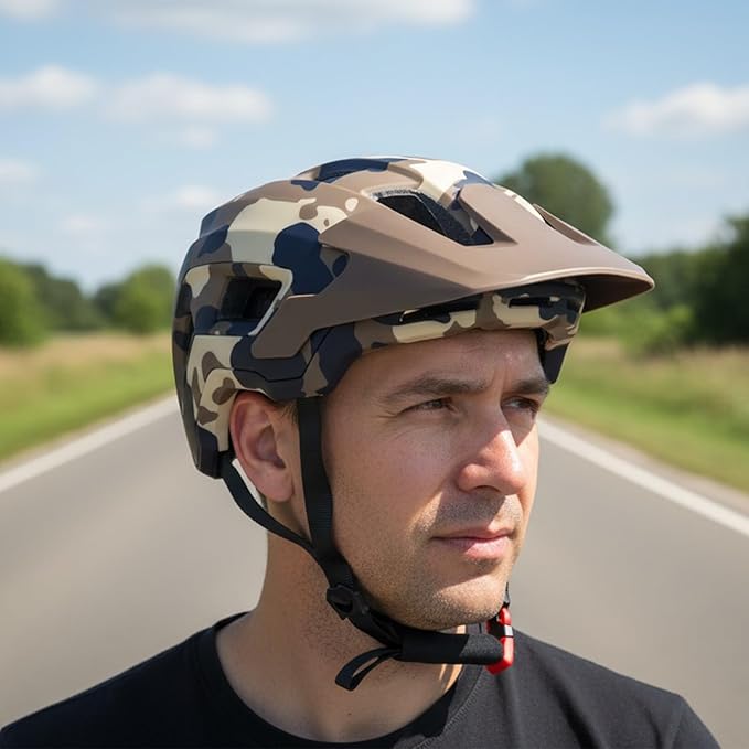 Bike Helmet for Adult & Youth, Lightweight MTB Helmet with Adjustable Visor for Mountain/Road Cycling, 2 Sizes for Men Women Boys Girls