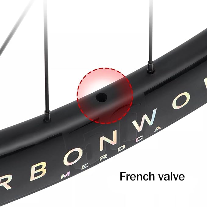 Carbon Road Bike Wheelset, 700C Reflective Pattern Clincher, Center Lock Barrel Axle Disc Brake 50mm Deep Wheelset
