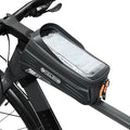 Bike Phone Front Frame Bag, Water-Resistant Bicycle Top Tube Bag, Sensitive Touch Screen Bike Phone Mount Holder for Road Mountain E-bike, Cycling Pouch, Bike Accessories for Phones