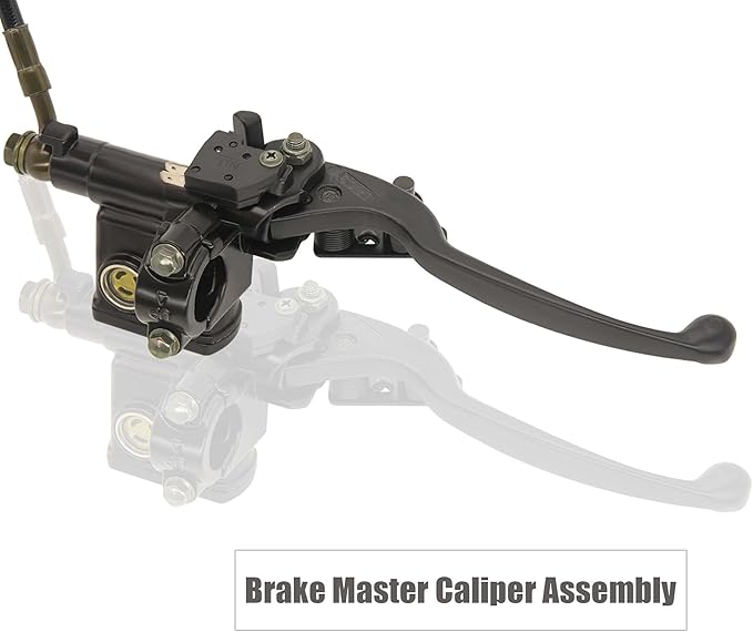 Rear Hand Hydraulic Disc Brake Left Hydraulic Brake Master Caliper Assembly Compatible for Chinese Taotao Roketa Sunl 50cc 90cc 110ccc 125cc Go-Kart Dune Buggy Quad ATV Dirt Mini Bike Kinroad 1