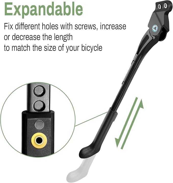 Bike Kickstand,18mm Hole Spacing Bicycle Kick Stand,Adjustable Length Bike Side Kickstand fit 24in 26in 27.5",Bike Kick Stand Suit Mountain Bike/BMX/MTB -Special Hole Distance 18mm