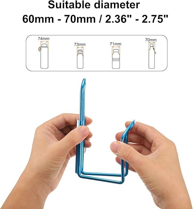 HARFINGTON Bicycle Water Bottle Cage Lightweight Aluminum Basic Bike Universal Water Bottle Holder Mount with Hardware for MTB Mountain Road Gravel