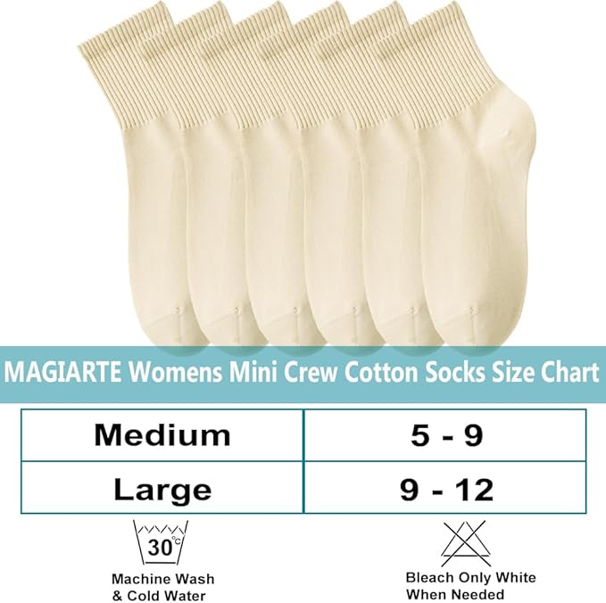 MAGIARTE Womens Mini Crew Ankle Socks Athletic Casual Cotton Socks for Women