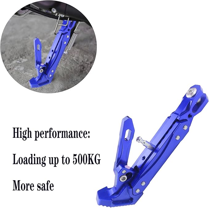 Universal CNC Aluminum Alloy High Quality Motorcycle Adjustable Kickstand Accessories Motor Scooter Modified Tripod Holder Kickstand Foot Side Support Stand Motor Motorbike Dit Pit Bike