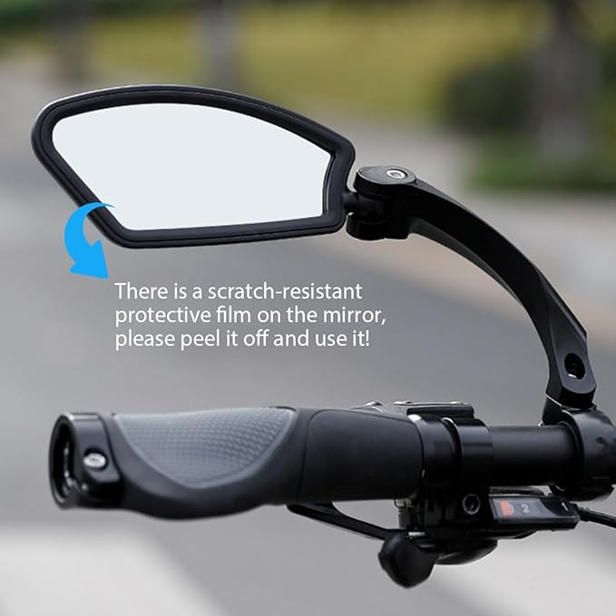 2 Pcs Bike Mirror Handlebar Mount, 360° Adjustable Bicycle Mirrors for Handlebars, HD Glass Rearview Bike Mirrors for Mountain, Road, City, and Electric Bikes