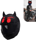 Full Face Motorcycle Helmet Cover, Scratch-Resistant Motorcycle Headgear Protective Cover, Funny Cute Cartoon Fluffy Plush Helmet Decoration, for Most Full Face Headgear (Red)