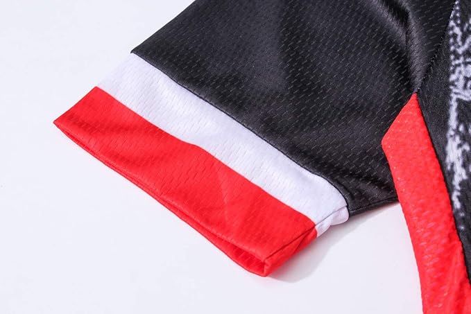 Cycling Jersey Short Sleeve USA Style Bike Tops with Pocket Reflective Stripe