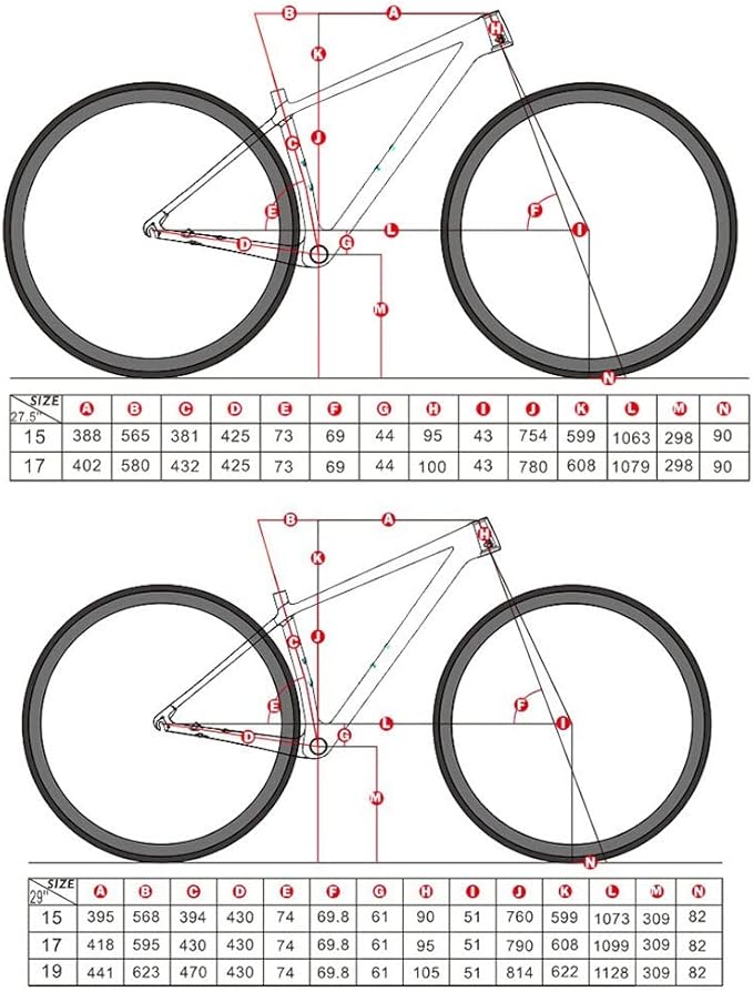 Carbon Fiber Mountain Bike Frame 27.5er 29er XC AM Hardtail Bike Frame 15''/17''/19'' 12 * 142mm Thru Axle Frame Disc Brake Routing Internal(Matte Black,29 * 17'')
