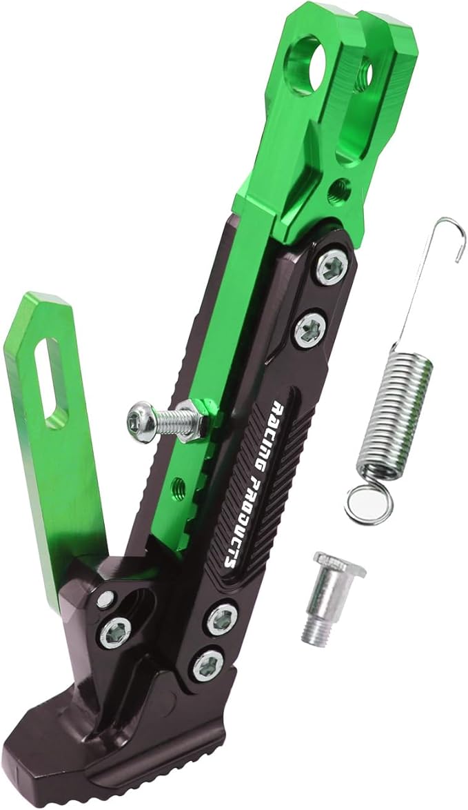 Universal Motorcycle Kickstand Adjustable Foot Side Support Parking Kickstand for Electric Motorbike Parking Foot Side Support Stand (Green)
