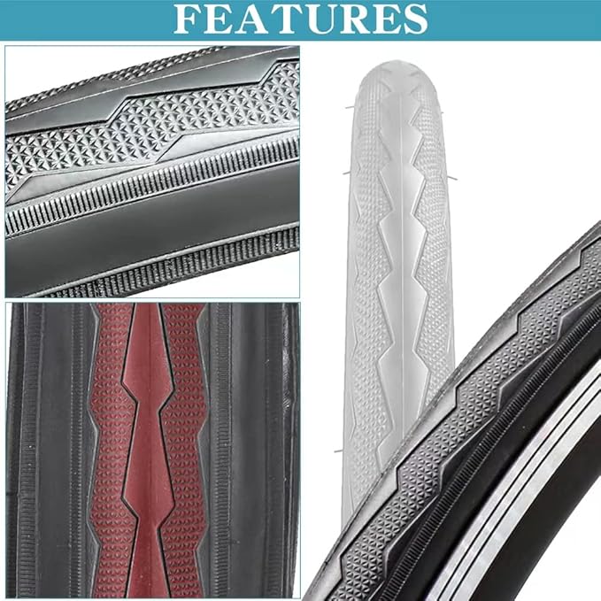 1 or 2 Pack 700X23C/25C/28C/35C Road Bike Tires with or Without 2 Inner Tubes Presta Valve and 2 levers for City Commuter Road Pavement Garden Trail Bike Tires